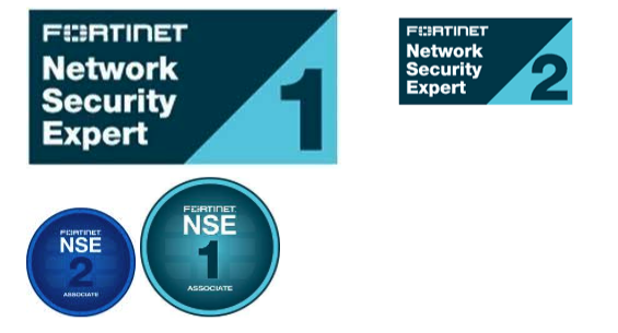 Fortinet Network Security Expert lvl 1 & 2